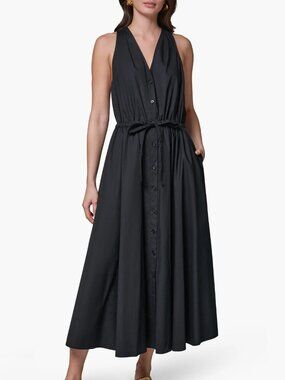 Donna Karan NY Stretch Poplin Maxi Dress SMALL